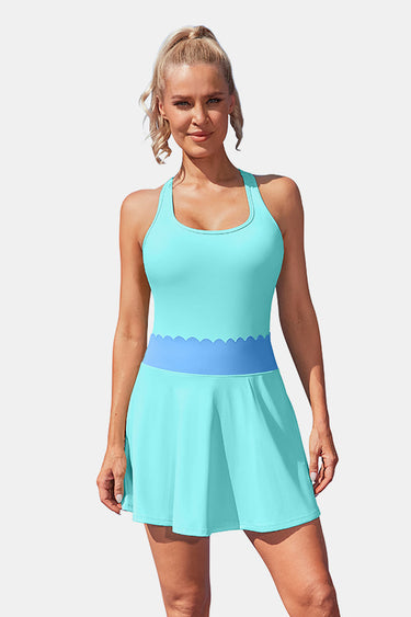 Scalloped Light Blue Golf Dress